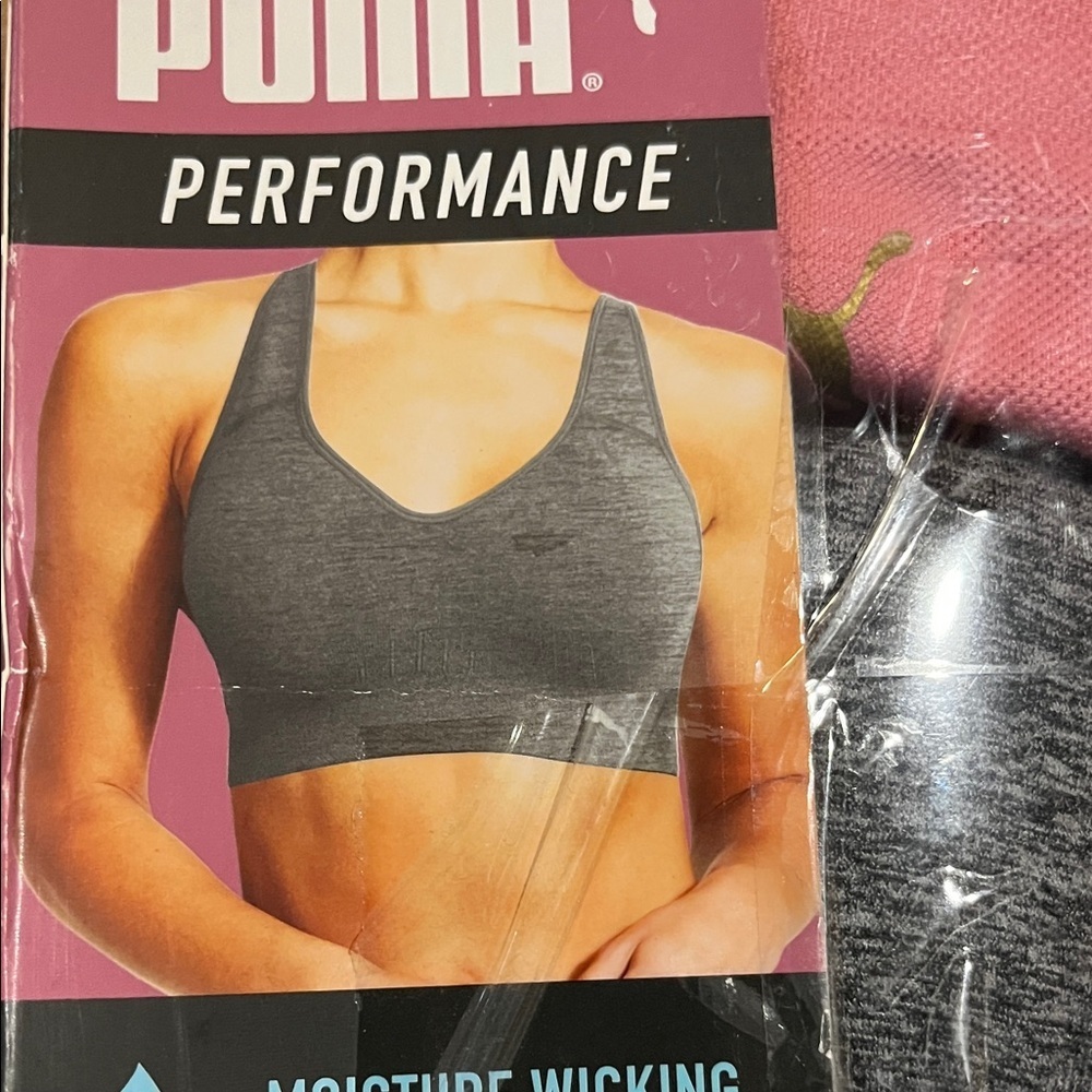 PUMA Women's Seamless Sports Bra - Black and Pink - Picture 3 of 4